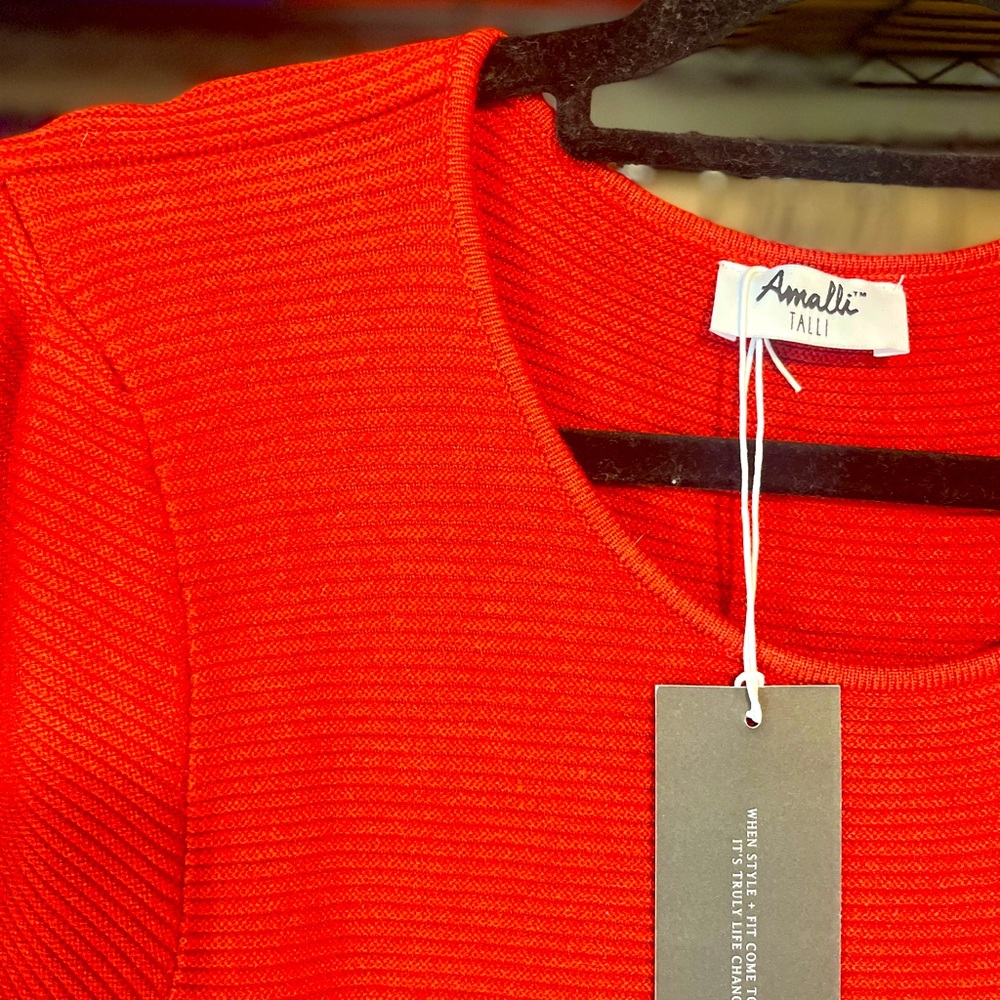 Tall Puff Sleeve Sweater Dress | Brand NWT | Amalli Talli | Medium | Wrap Waist